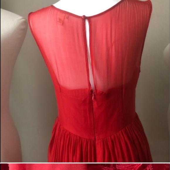 Red 100% Silk Dress - Picture 4 of 5